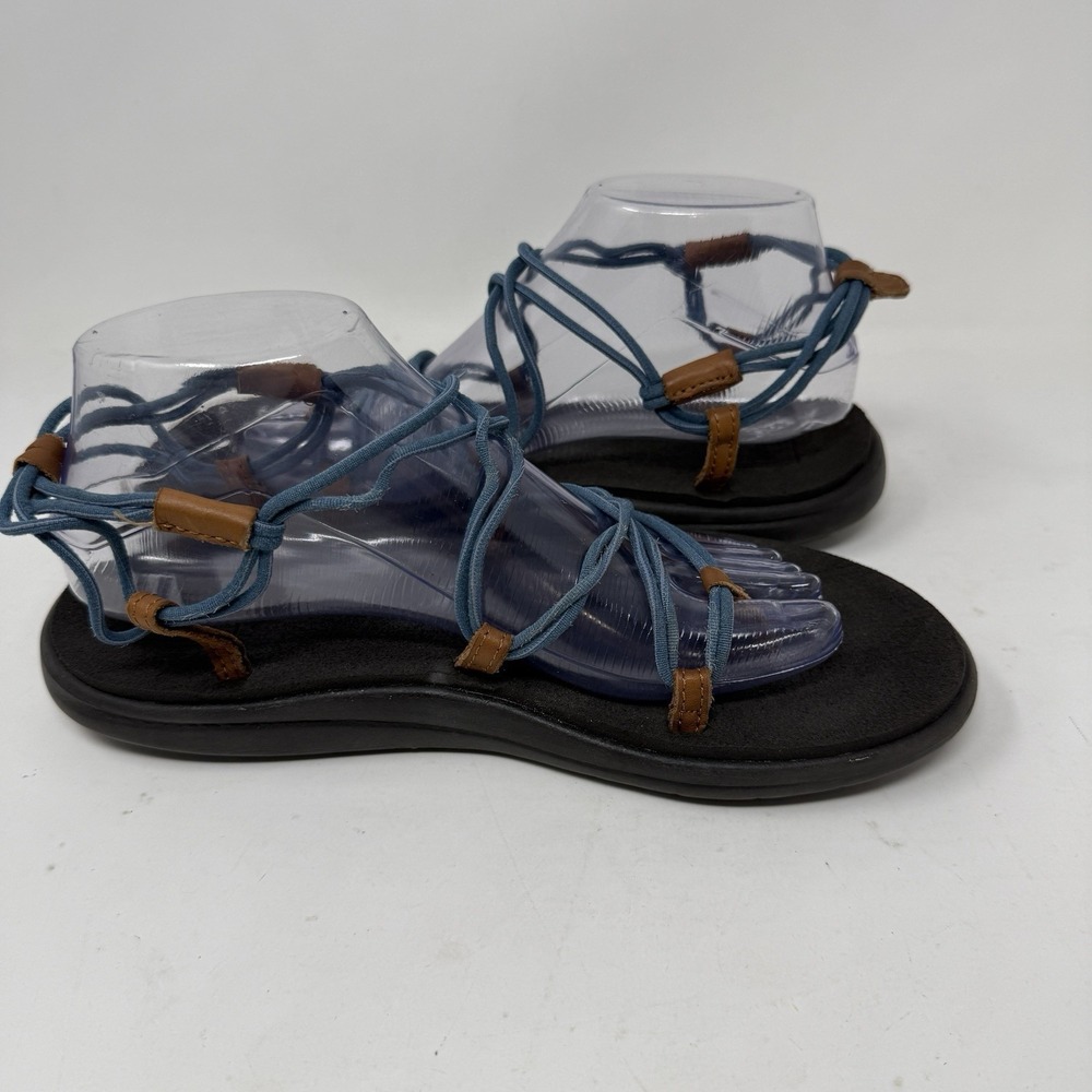 Teva Voya Infinity Women's Sandals Blue Brown Strappy Minimalist Size 9 - Picture 7 of 10